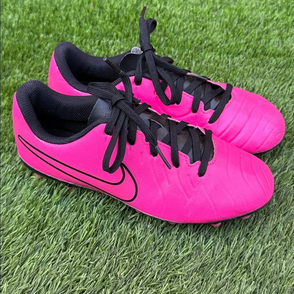 Nike Hot Pink Soccer Cleats with Black Accents Size 13